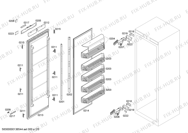 Схема №2 T30IF70FSS с изображением Вставная полка для холодильника Bosch 00477387