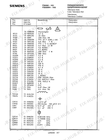 Схема №4 FS939W4 с изображением Инструкция по эксплуатации для жк-телевизора Siemens 00530465
