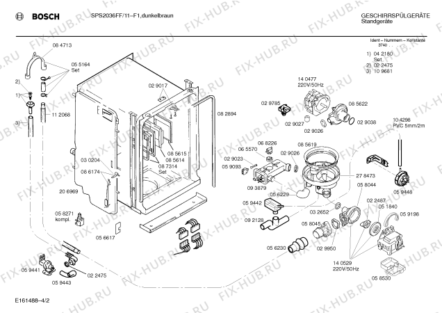 Схема №3 SPS2036FF с изображением Столешница для посудомойки Bosch 00207532