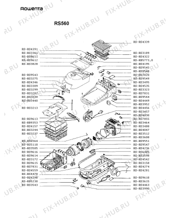Взрыв-схема пылесоса Rowenta RS560 - Схема узла RS560___.ES1
