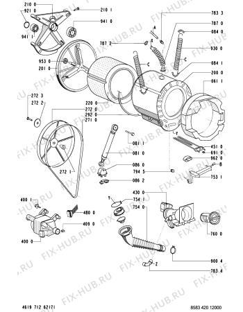 Схема №1 WAS 4540-NL с изображением Тумблер для стиралки Whirlpool 481228219245