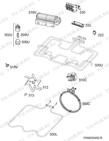 Взрыв-схема плиты (духовки) Zanussi ZOA35802XD - Схема узла Electrical equipment