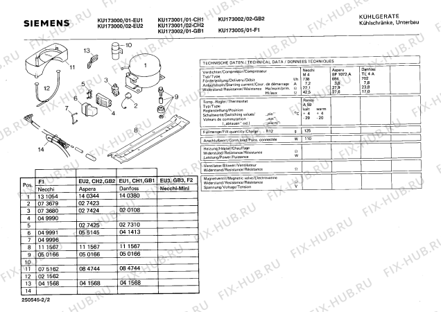 Взрыв-схема холодильника Siemens KU173001 - Схема узла 02