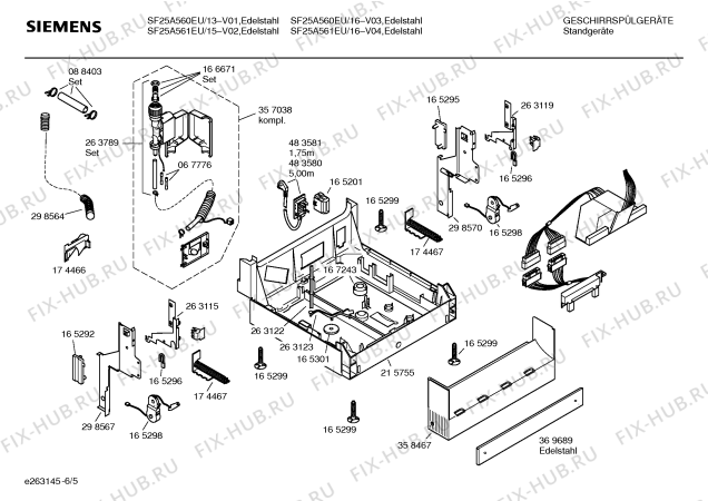 Схема №2 SF25A561EU с изображением Инструкция по эксплуатации для электропосудомоечной машины Siemens 00586152