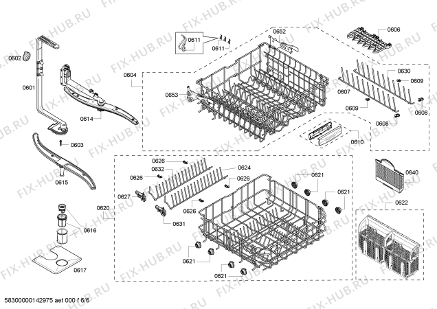 Взрыв-схема посудомоечной машины Bosch SHX65P02UC - Схема узла 06