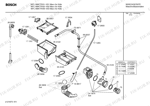 Схема №1 WFL186KTR Eurowasher 186 с изображением Инструкция по эксплуатации для стиралки Bosch 00528030