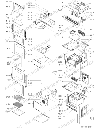Схема №1 AKZ515IX (F091149) с изображением Панель для плиты (духовки) Indesit C00321908
