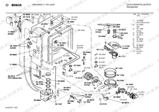 Схема №2 SMG3002SK с изображением Панель для посудомойки Bosch 00280775