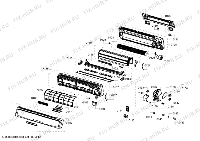 Схема №1 B1ZMI24500 с изображением Модуль управления для сплит-системы Siemens 00668603