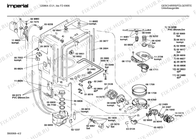 Схема №2 GS864 GS864(02) с изображением Панель для посудомоечной машины Bosch 00270121