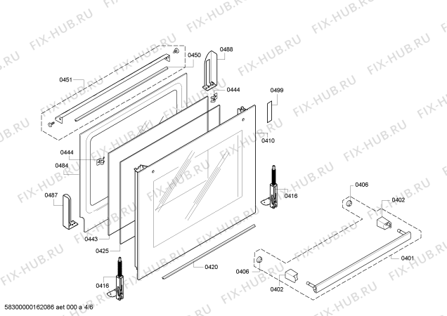 Взрыв-схема плиты (духовки) Bosch HBA76B350F - Схема узла 04