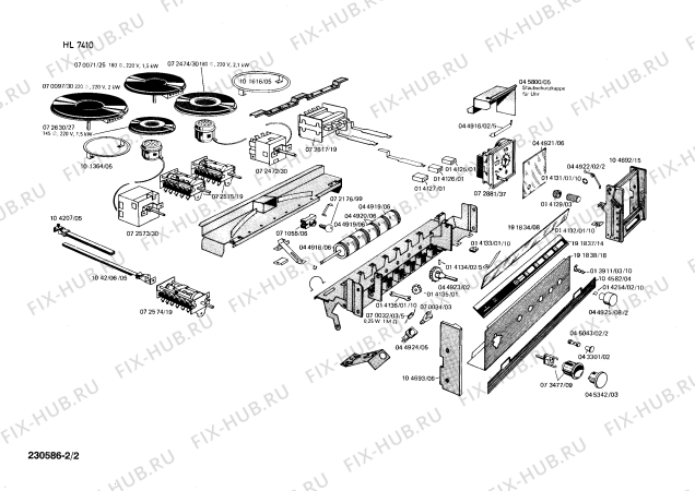 Схема №2 HL7405 с изображением Вал для плиты (духовки) Siemens 00044919