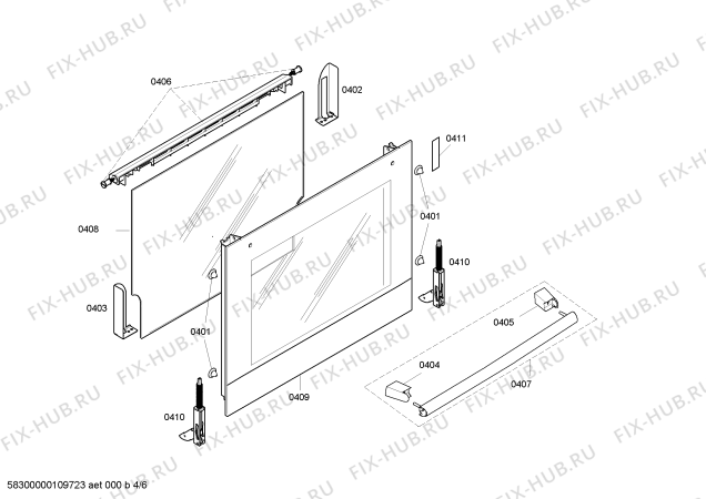 Взрыв-схема плиты (духовки) Bosch HEN23U053 - Схема узла 04