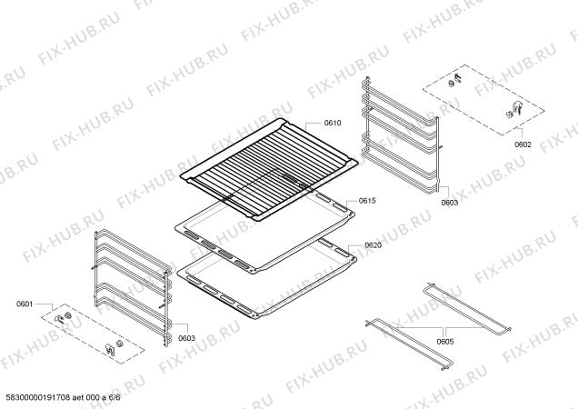 Взрыв-схема плиты (духовки) Bosch HBA74B150 Bosch - Схема узла 06
