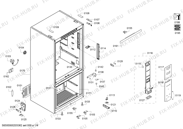 Схема №4 KGN86AI30L, Bosch с изображением Стеклопанель для холодильника Bosch 11028515