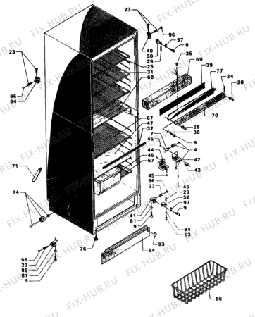 Взрыв-схема холодильника Zanussi Z6385R - Схема узла C30 Cabinet/interior B