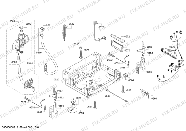 Взрыв-схема посудомоечной машины Bosch SMV25EX01R SilencePlus - Схема узла 05
