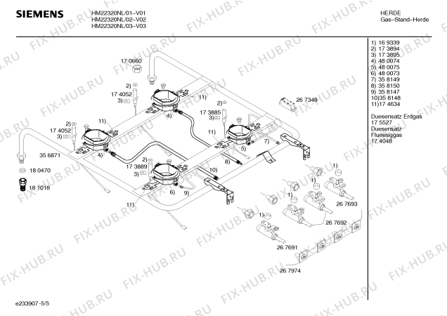 Схема №2 HM22330NL Siemens с изображением Инструкция по эксплуатации для плиты (духовки) Siemens 00529468