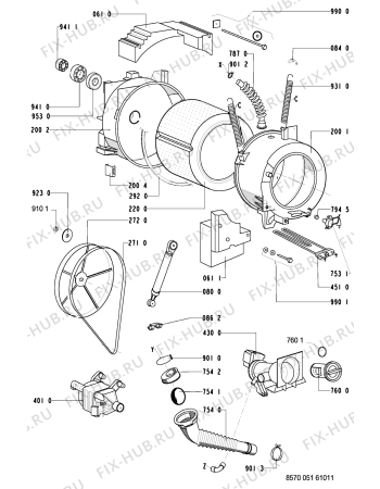 Схема №1 AWM 051/3/WS-NORDIC с изображением Вставка для стиральной машины Whirlpool 481245219652