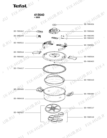 Схема №1 P4101411/07A с изображением Котелка Seb SS-980518