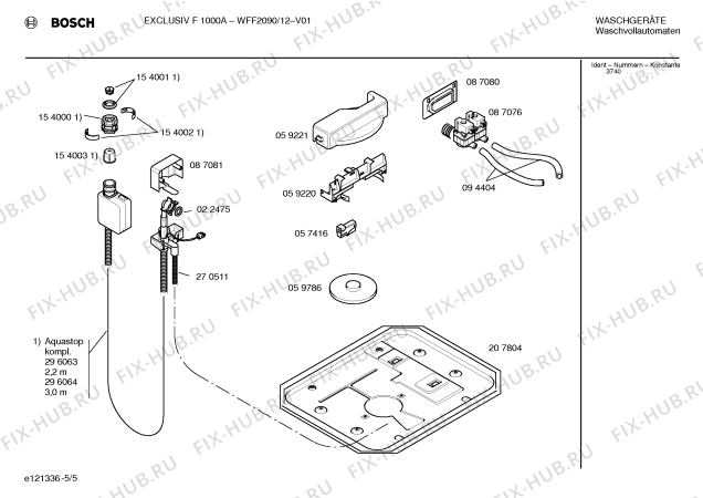 Схема №3 WFP3091 Exclusiv F1500A Aqua Sensor с изображением Вставка для ручки для стиральной машины Bosch 00260880