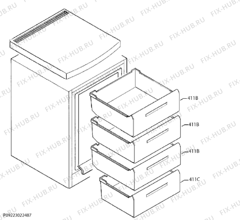 Взрыв-схема холодильника Zanussi ZFT10210WV - Схема узла Internal parts