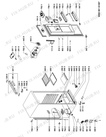 Схема №1 ARC 1888/IX с изображением Вставка для холодильной камеры Whirlpool 480131100452