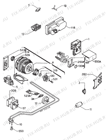 Взрыв-схема посудомоечной машины Zanussi DW909 - Схема узла Electrical equipment 268