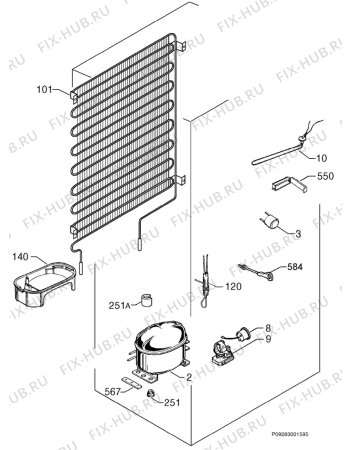 Взрыв-схема холодильника Electrolux ER9709D - Схема узла Cooling system 017