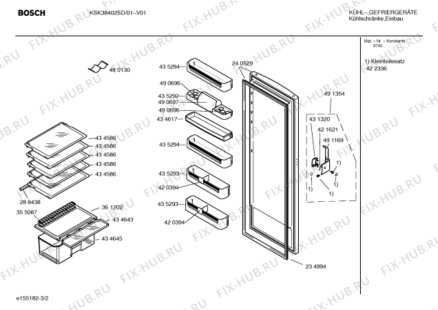 Взрыв-схема холодильника Bosch KSK38402SD - Схема узла 02
