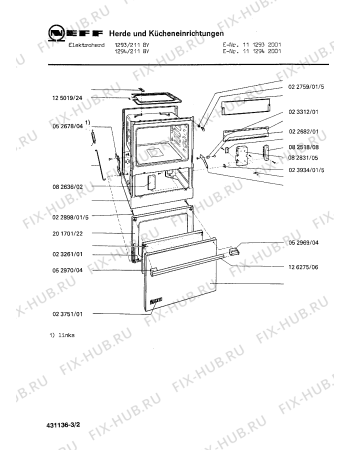 Схема №3 1112942001 1294/211BY с изображением Решетка для духового шкафа Bosch 00125130