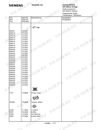 Схема №6 RS282R6 с изображением Интегрированный контур для телевизора Siemens 00793744