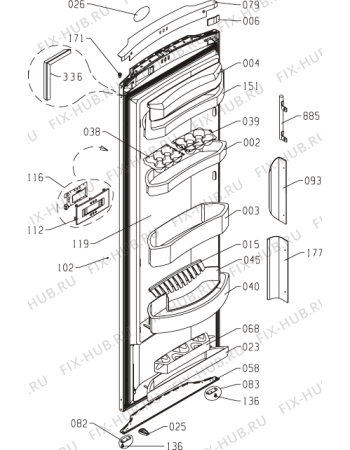 Взрыв-схема холодильника Gorenje R63391W (104304, HS3966EF) - Схема узла 02