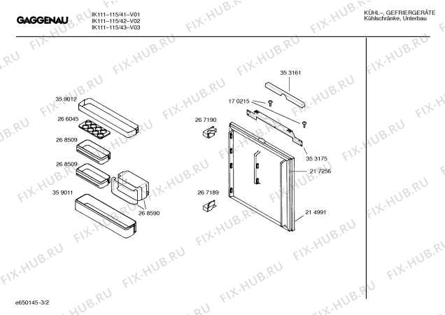 Схема №1 IK111115 с изображением Инструкция по эксплуатации Gaggenau для холодильника Bosch 00526323