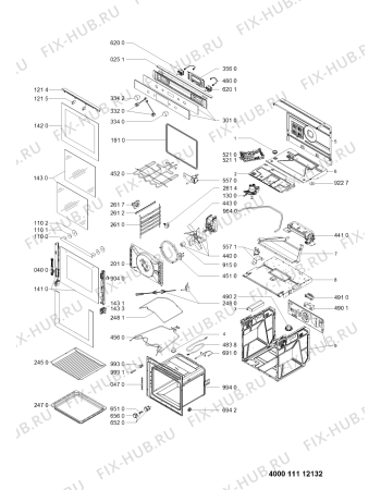 Схема №1 AKZM 8110/IX с изображением Панель для духового шкафа Whirlpool 481011113189