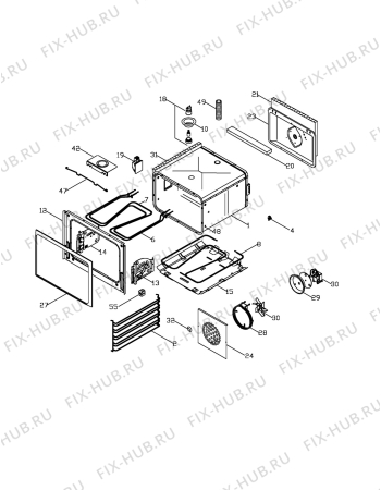 Взрыв-схема плиты (духовки) Voss ELK221-1 - Схема узла Oven