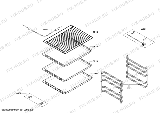 Взрыв-схема плиты (духовки) Siemens HB78R1570S - Схема узла 06