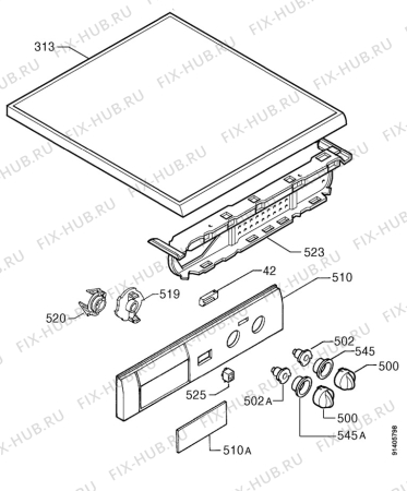 Взрыв-схема стиральной машины Zanussi FLF1242 - Схема узла Command panel 037