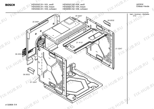 Схема №1 HEN355C с изображением Инструкция по эксплуатации для духового шкафа Bosch 00522084
