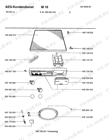 Схема №1 WH 651 - W с изображением Всякое для стиралки Aeg 8996452625909