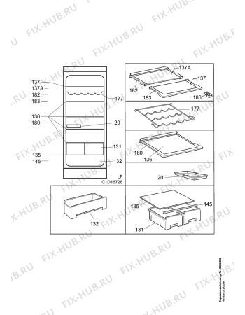 Взрыв-схема холодильника Aeg 3273-4KA - Схема узла Internal parts refrigerator