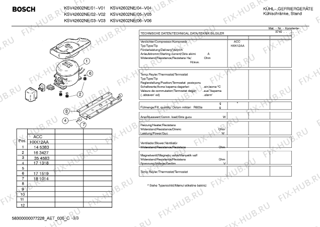 Взрыв-схема холодильника Bosch KSV42602NE - Схема узла 03