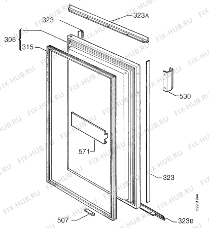Взрыв-схема холодильника Rex CP120FR - Схема узла Door 003