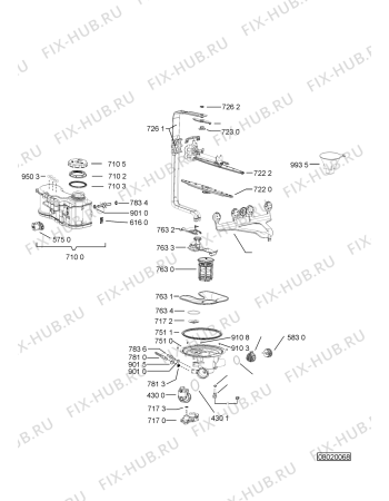Схема №2 ADP 5755 WH с изображением Блок управления для электропосудомоечной машины Whirlpool 480140102541