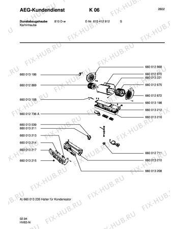 Схема №1 820 D - M с изображением Запчасть для вентиляции Aeg 8996600131867