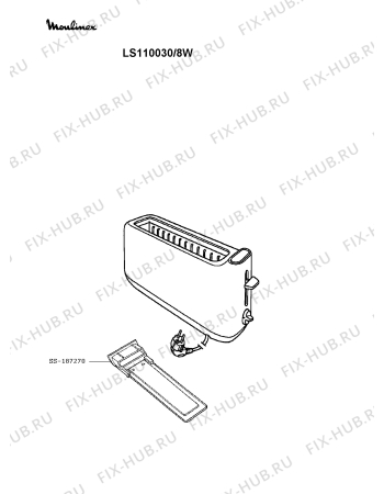 Схема №1 LS110030/8W с изображением Рукоятка для электротостера Moulinex SS-187270
