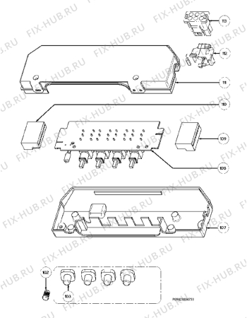 Взрыв-схема вытяжки Zanussi ZHC60X - Схема узла Section 2