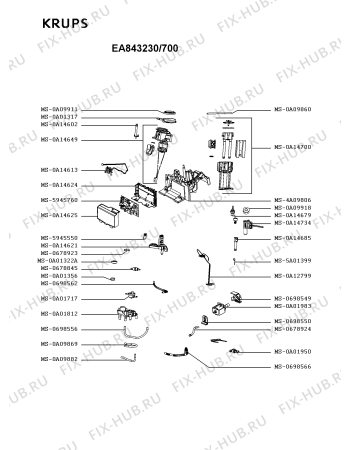 Взрыв-схема кофеварки (кофемашины) Krups EA843230/700 - Схема узла EP004598.6P3