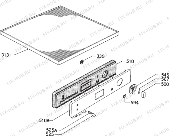 Взрыв-схема посудомоечной машины Zanussi ZP3626M - Схема узла Command panel 037