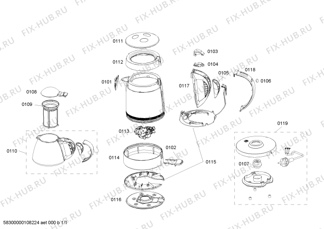 Схема №1 CM4100 с изображением Цоколь для чайника (термопота) Bosch 00645995